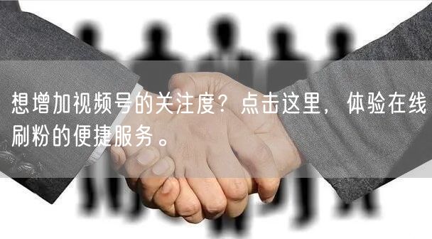 想增加视频号的关注度？点击这里，体验在线刷粉的便捷服务。